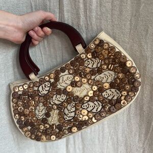 Coldwater Creek Brown Beaded Handbag